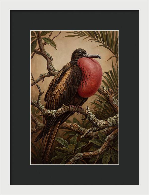 Frigate Bird Displaying Vibrant Throat