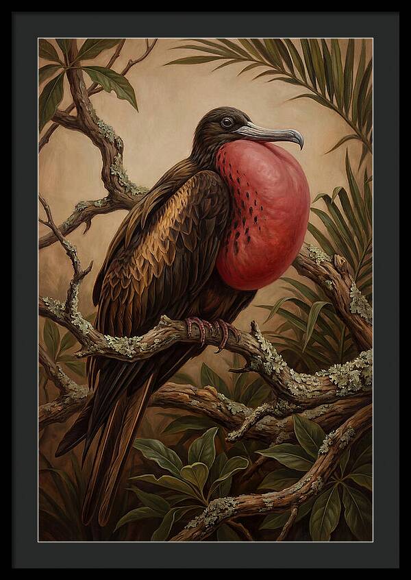 Frigate Bird Displaying Vibrant Throat
