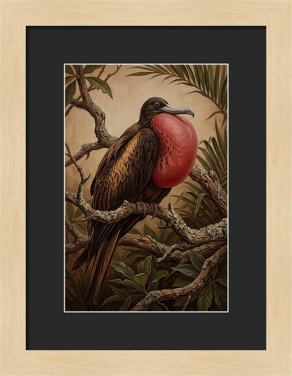 Frigate Bird Displaying Vibrant Throat