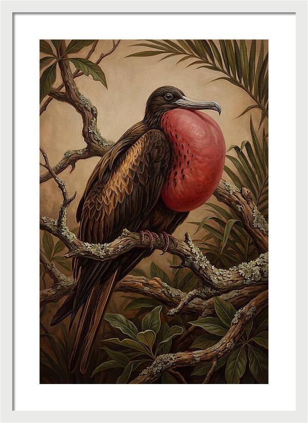 Frigate Bird Displaying Vibrant Throat
