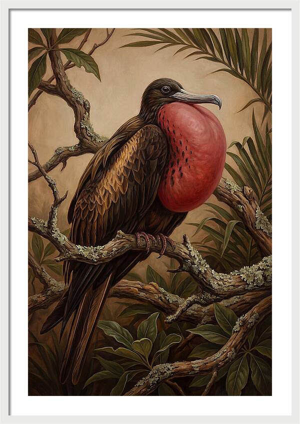 Frigate Bird Displaying Vibrant Throat