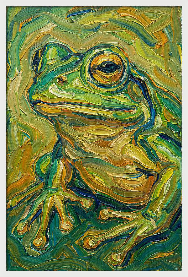 Frog In Expressionist Style