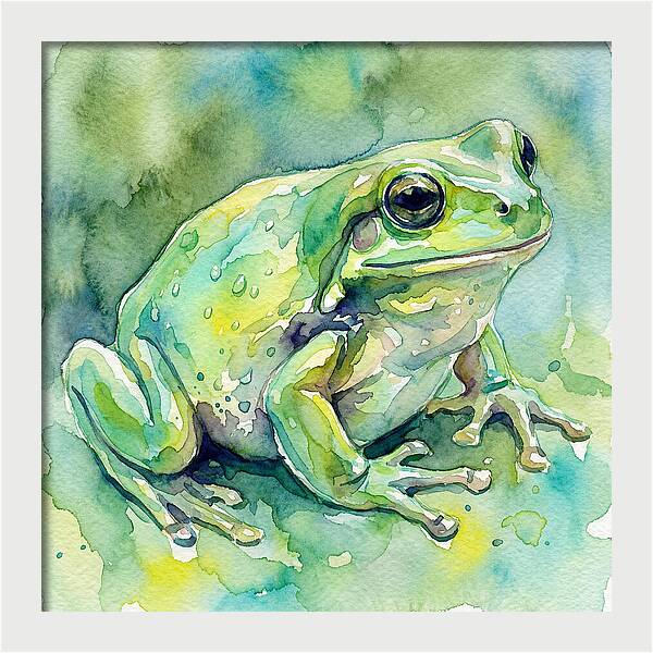 Frog In Watercolor Bliss