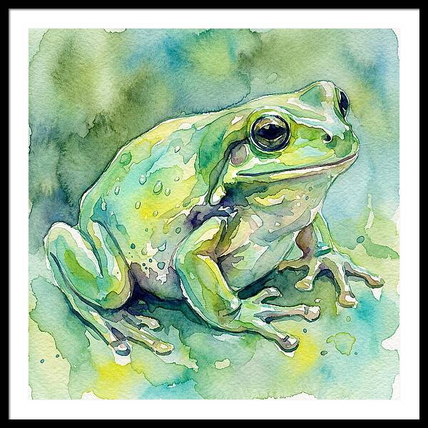 Frog In Watercolor Bliss