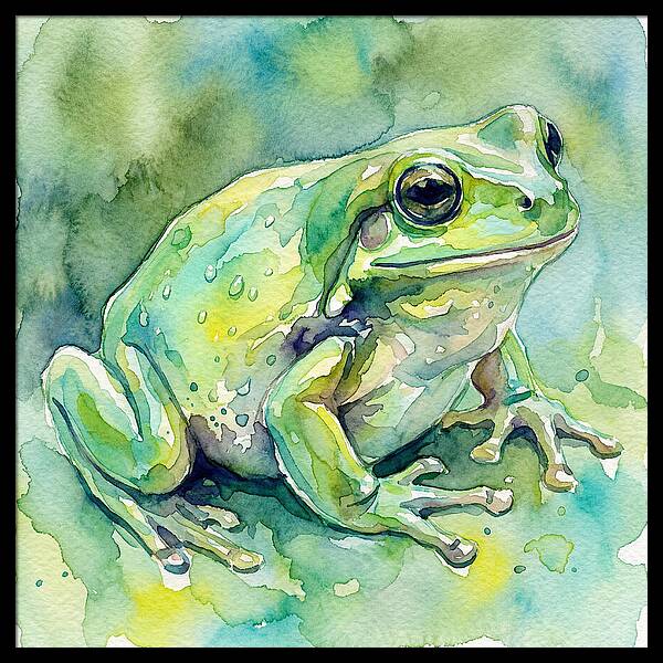 Frog In Watercolor Bliss