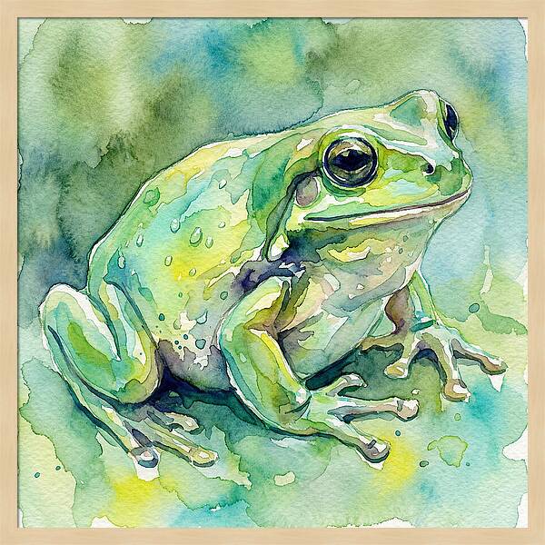 Frog In Watercolor Bliss
