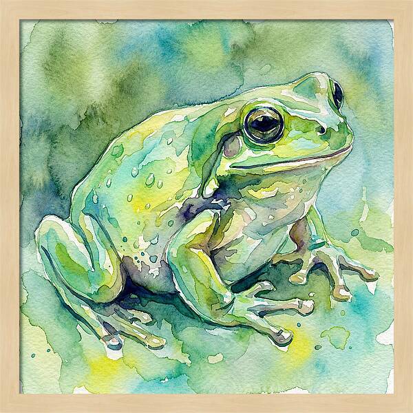 Frog In Watercolor Bliss