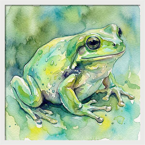 Frog In Watercolor Bliss