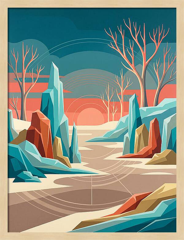 Frosty Geometric Landscape