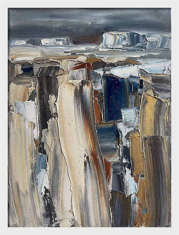 Frozen Landscape In Palette Knife Technique