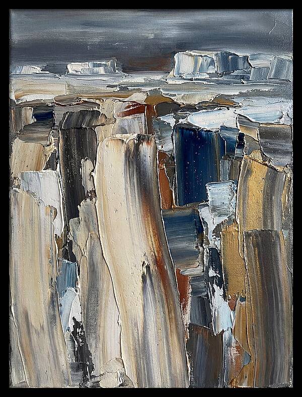Frozen Landscape In Palette Knife Technique