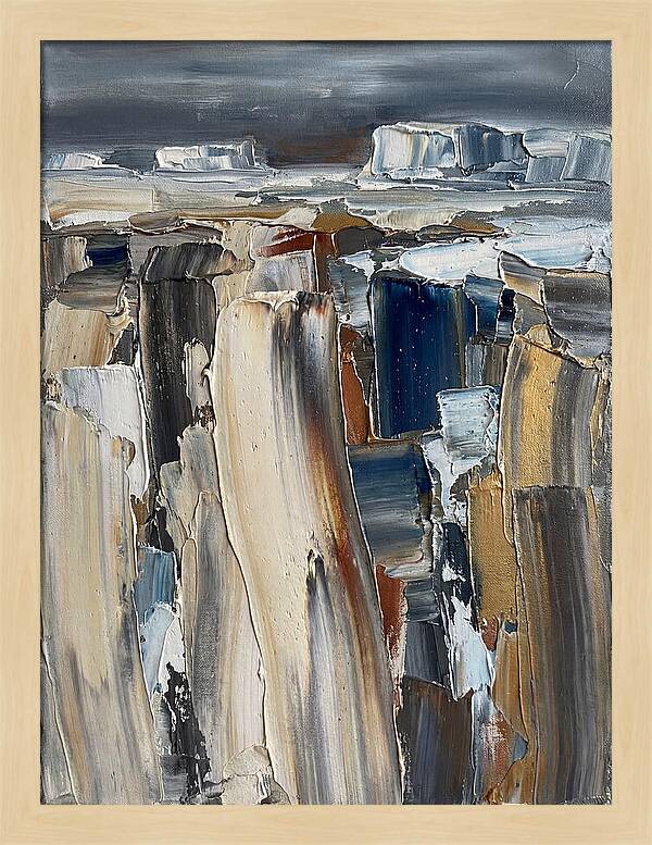 Frozen Landscape In Palette Knife Technique