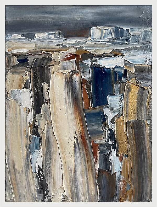 Frozen Landscape In Palette Knife Technique