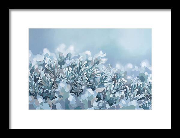 Frozen Moss With Ice Crystals