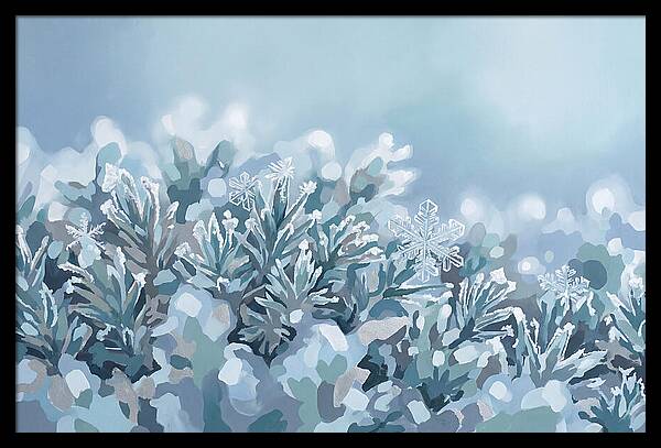 Frozen Moss With Ice Crystals