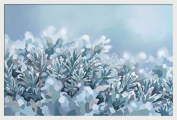 Frozen Moss With Ice Crystals