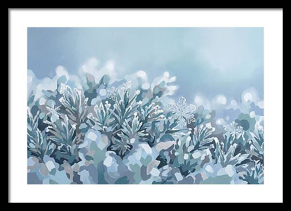 Frozen Moss With Ice Crystals