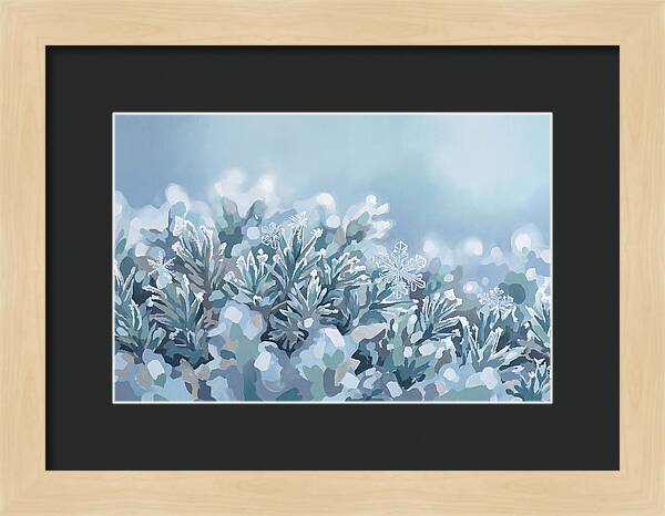 Frozen Moss With Ice Crystals
