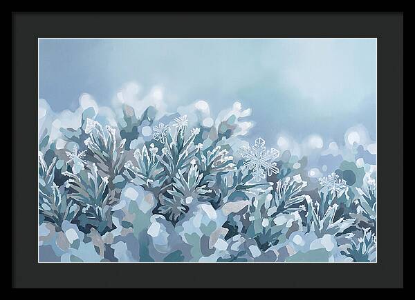 Frozen Moss With Ice Crystals