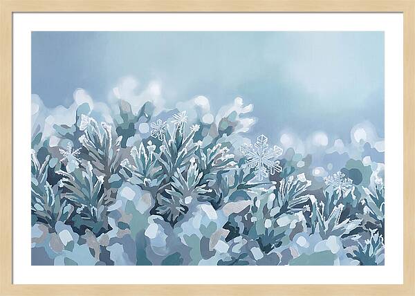Frozen Moss With Ice Crystals