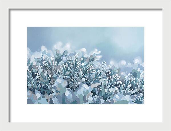 Frozen Moss With Ice Crystals