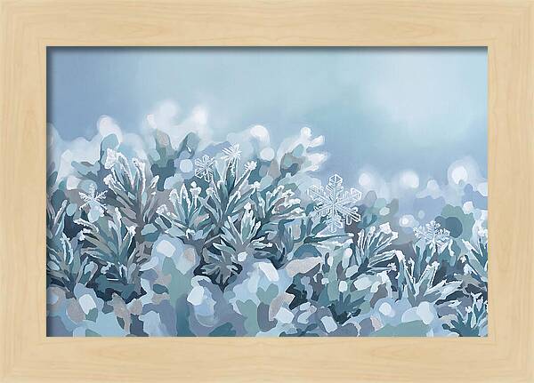 Frozen Moss With Ice Crystals