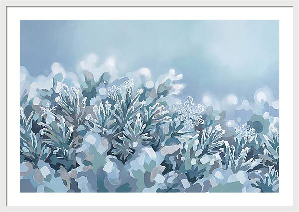 Frozen Moss With Ice Crystals