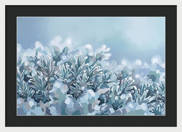 Frozen Moss With Ice Crystals