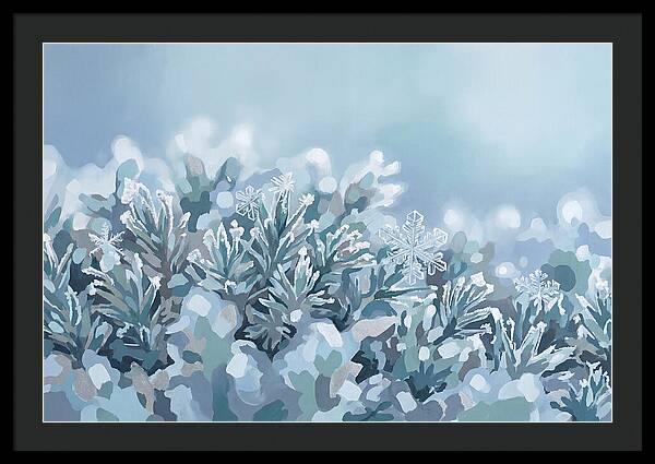 Frozen Moss With Ice Crystals
