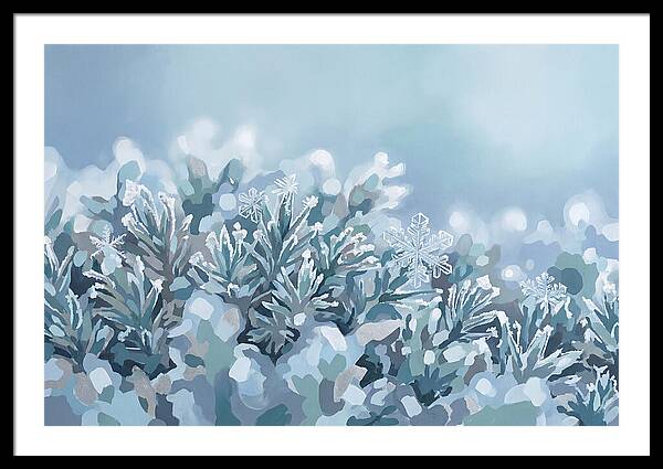 Frozen Moss With Ice Crystals