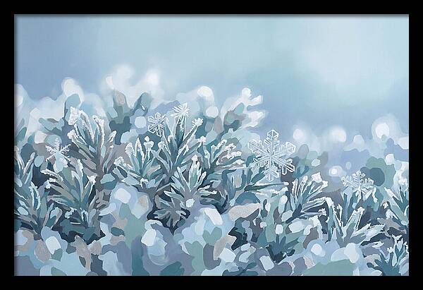 Frozen Moss With Ice Crystals
