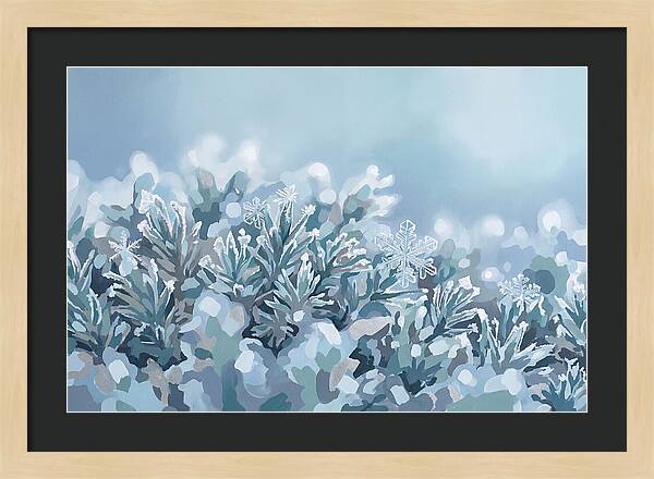 Frozen Moss With Ice Crystals