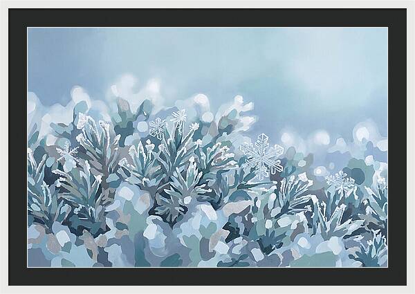 Frozen Moss With Ice Crystals