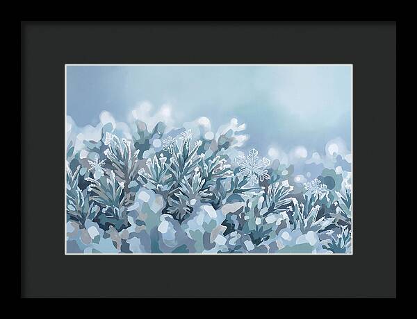Frozen Moss With Ice Crystals