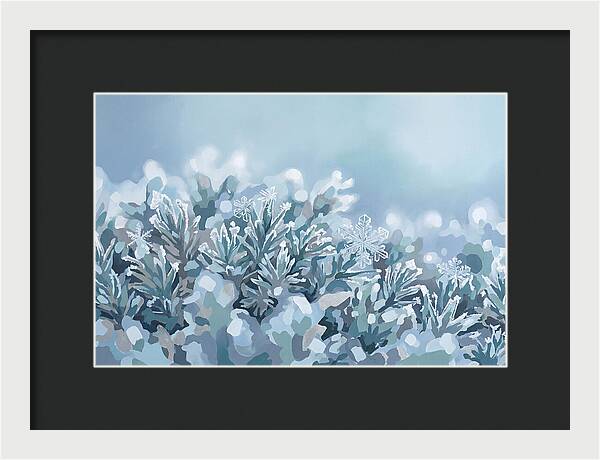 Frozen Moss With Ice Crystals