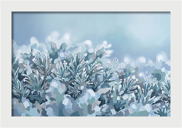 Frozen Moss With Ice Crystals