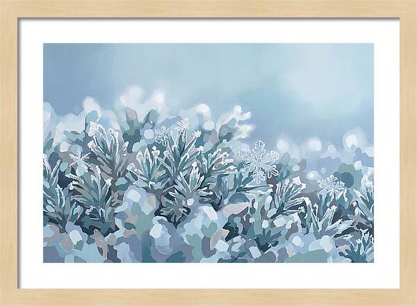 Frozen Moss With Ice Crystals