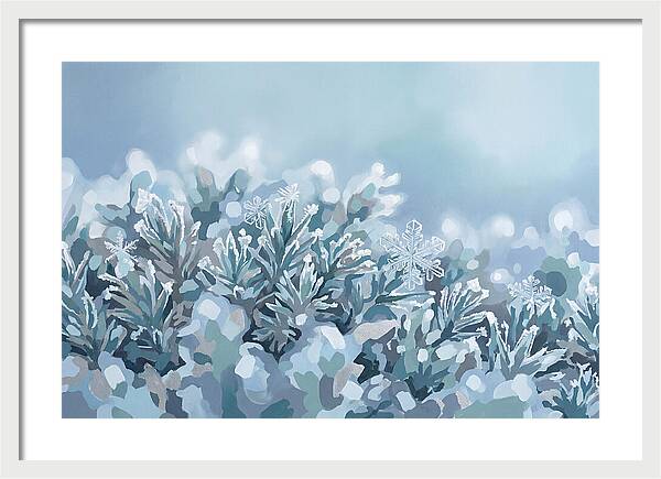 Frozen Moss With Ice Crystals