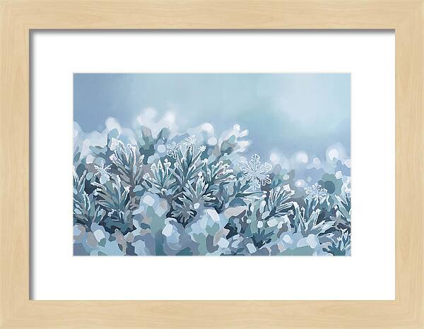 Frozen Moss With Ice Crystals