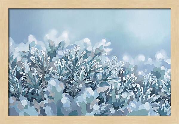 Frozen Moss With Ice Crystals