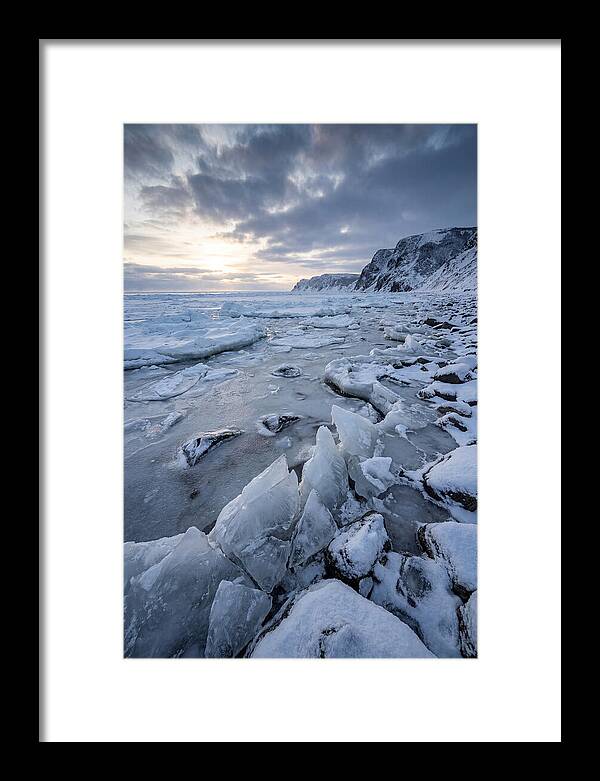 Frozen Shoreline At Dusk