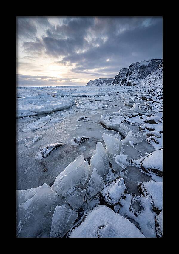 Frozen Shoreline At Dusk