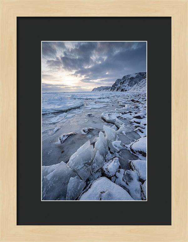 Frozen Shoreline At Dusk