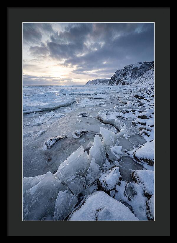 Frozen Shoreline At Dusk