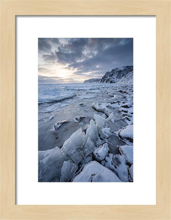 Frozen Shoreline At Dusk