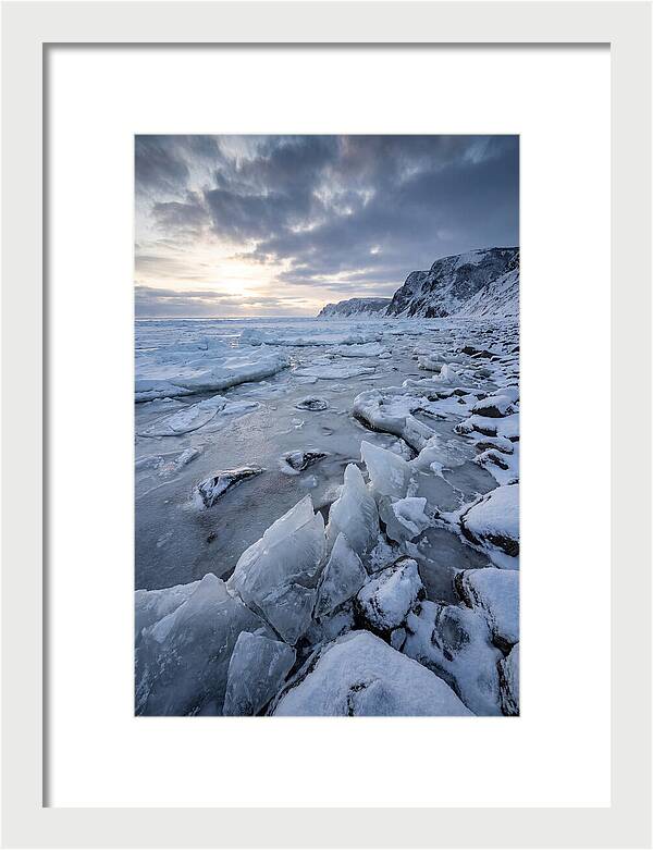 Frozen Shoreline At Dusk