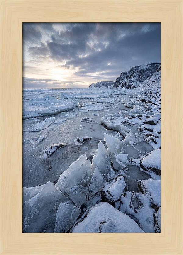 Frozen Shoreline At Dusk