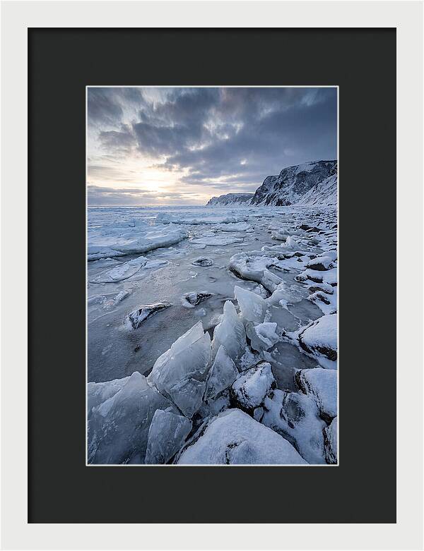 Frozen Shoreline At Dusk