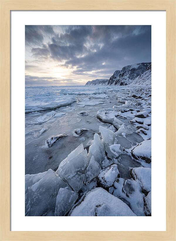 Frozen Shoreline At Dusk