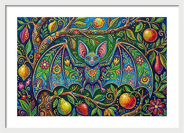 Fruit Bat Among Vibrant Foliage